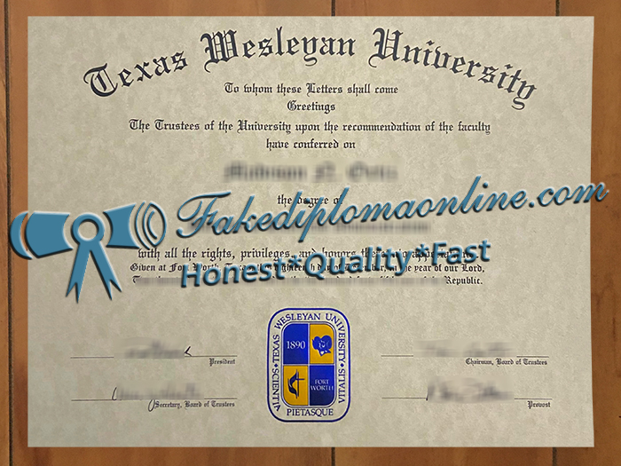 Texas Wesleyan University diploma