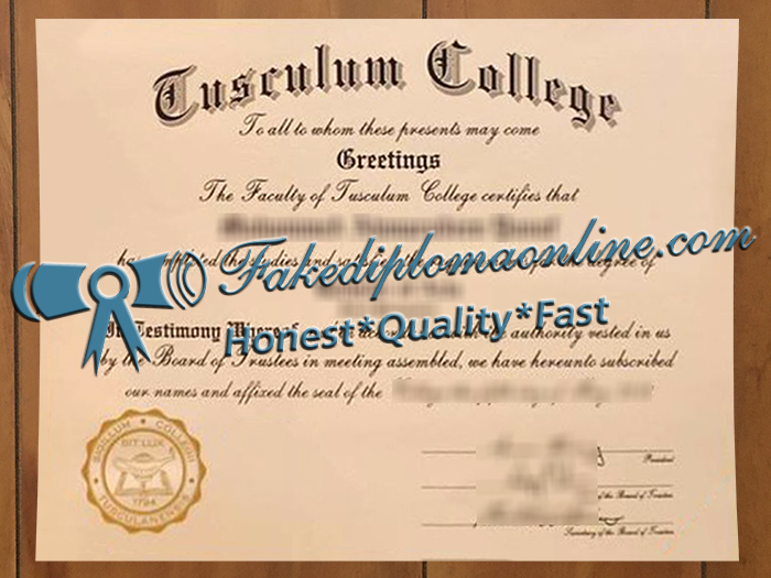 Tusculum College diploma