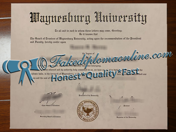 Waynesburg University diploma