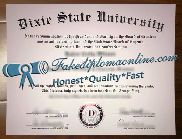 Dixie State University diploma