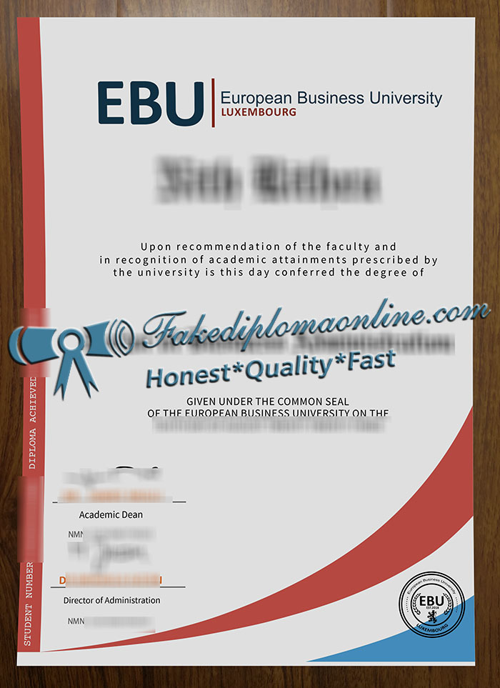 European Business University of Luxembourg diploma