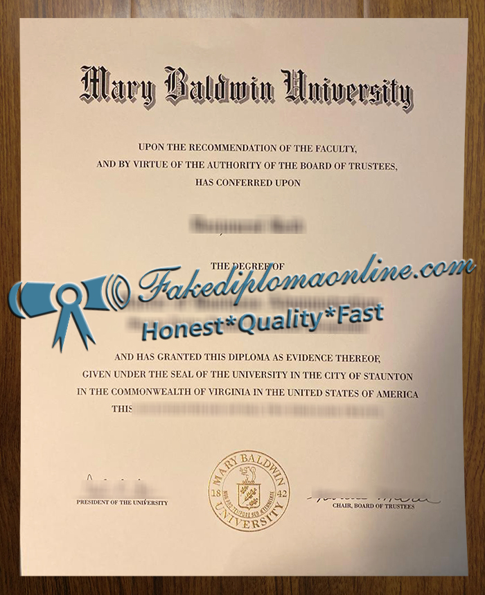 Mary Baldwin University diploma