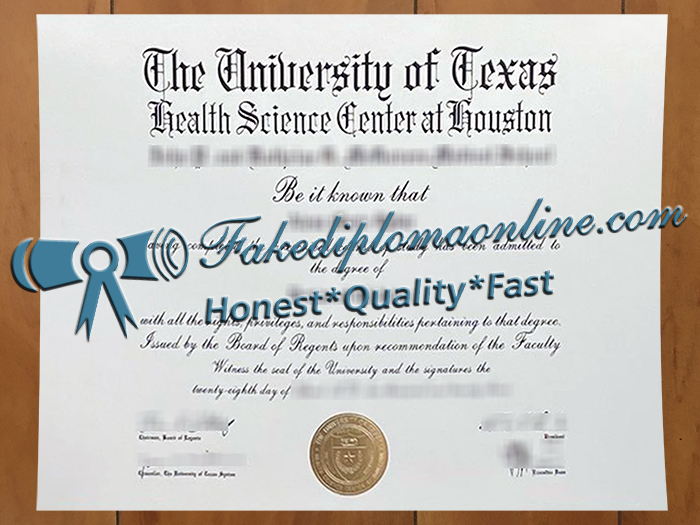 University of Texas Health Science Center at Houston diploma