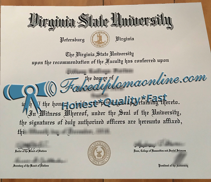 Virginia State University diploma