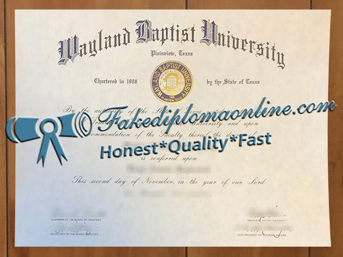 Wayland Baptist University diploma