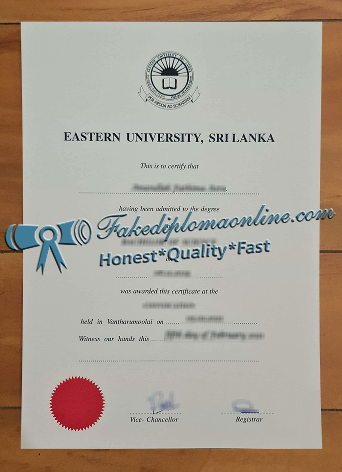 Eastern University Sri Lanka diploma