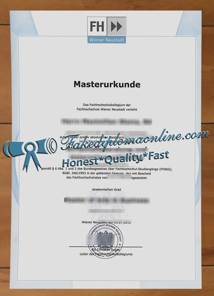 Fachhochschule Wiener Neustadt diploma