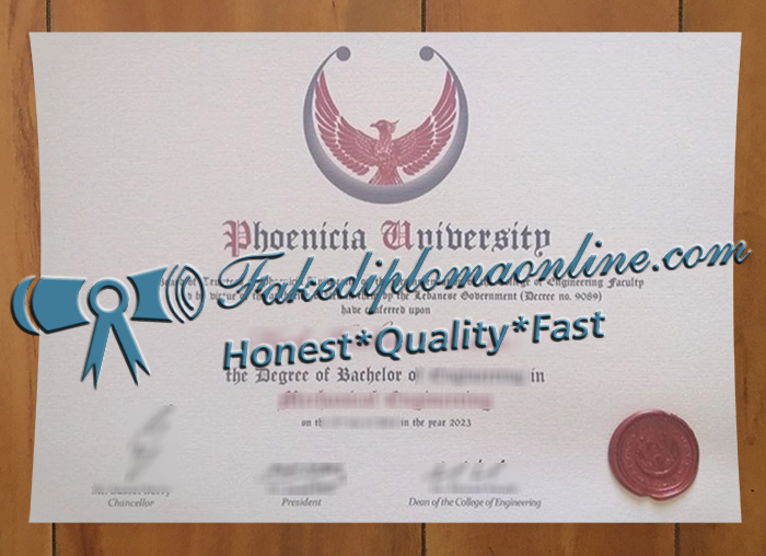 Phoenicia University diploma