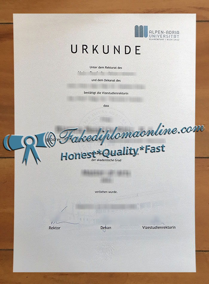 Universität Klagenfurt diploma