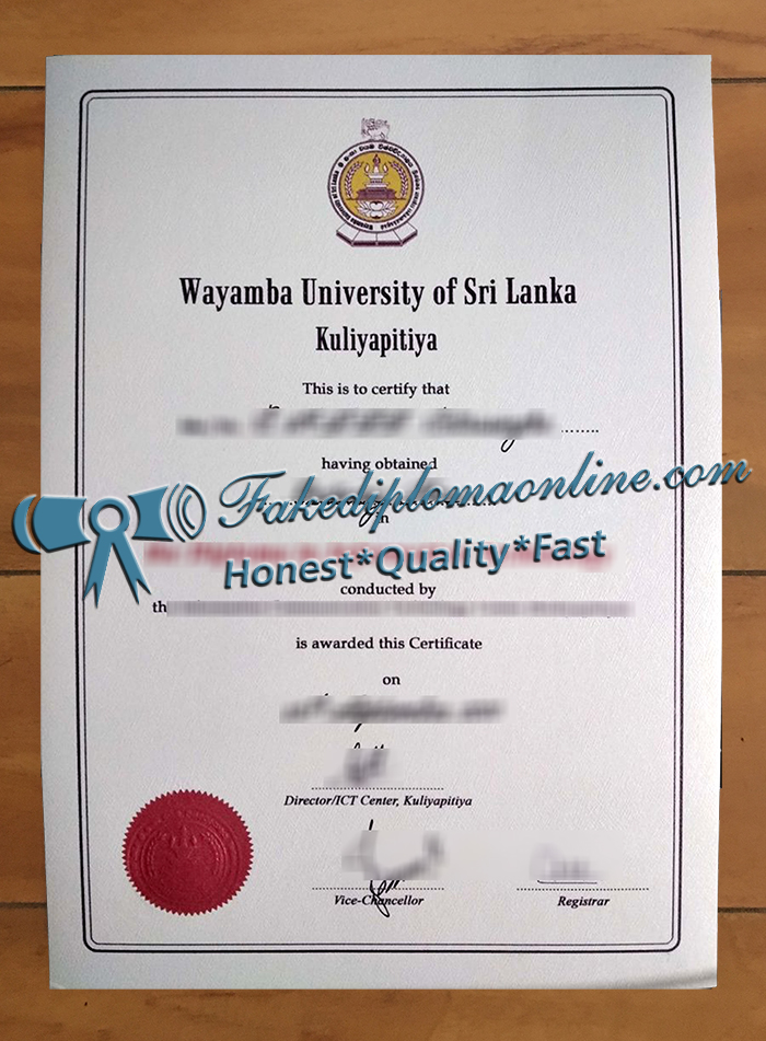 Wayamba University of Sri Lanka diploma