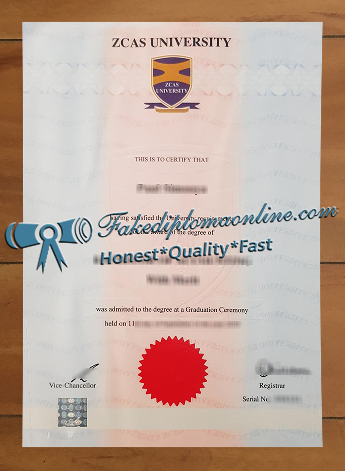 ZCAS University diploma