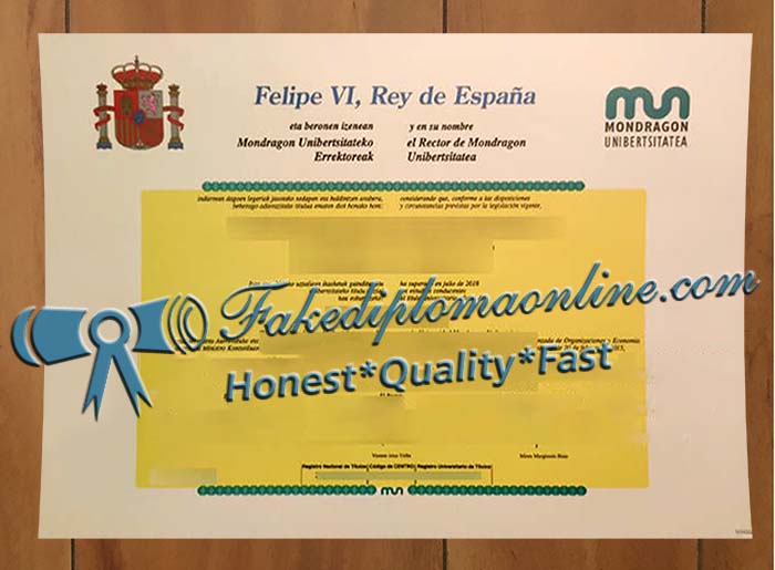 Mondragon Unibertsitatea diploma