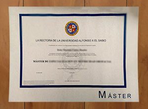 Universidad Alfonso X El Sabio diploma