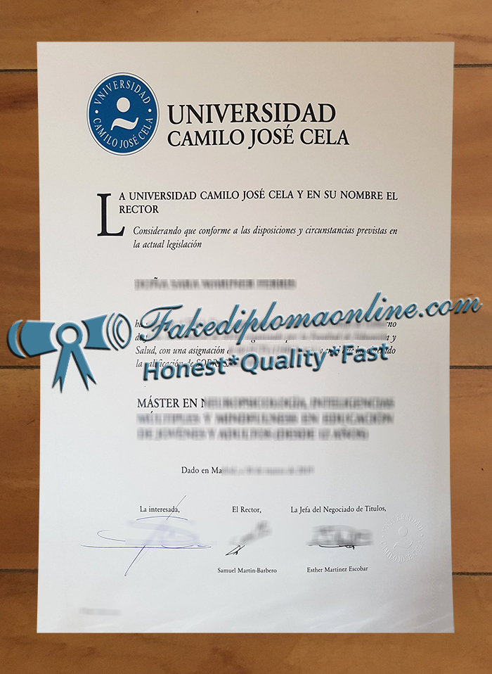 Universidad Camilo José Cela diploma