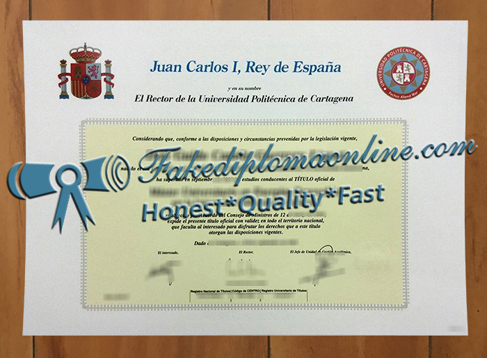 Universidad Politécnica de Cartagena diploma