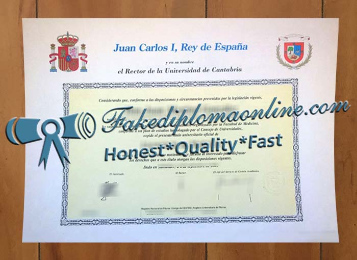 Universidad de Cantabria diploma