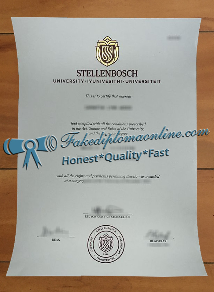 Stellenbosch University diploma