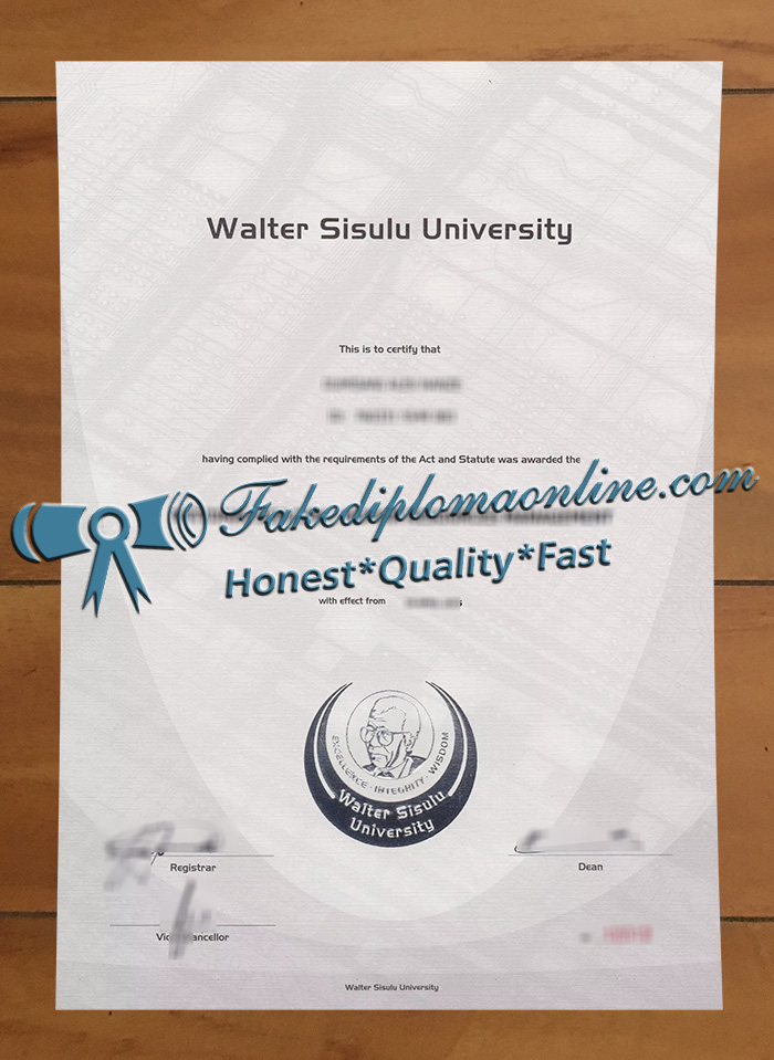 Walter Sisulu University diploma