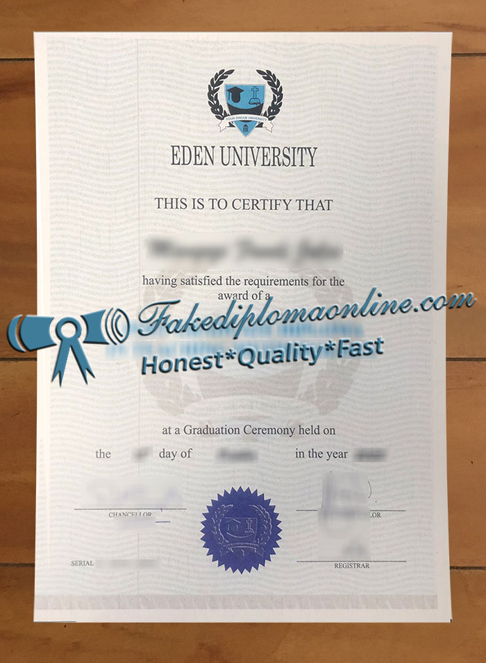 Eden University diploma