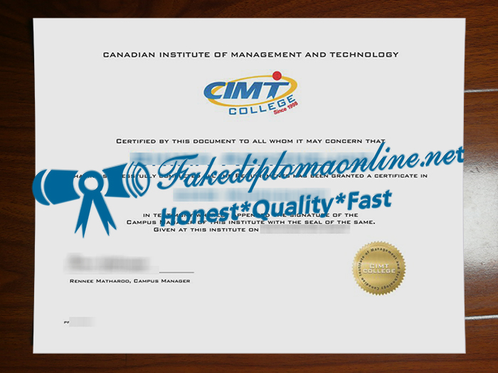 CIMT College certificate