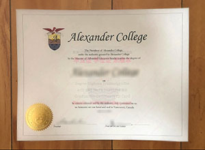 Alexander College diploma