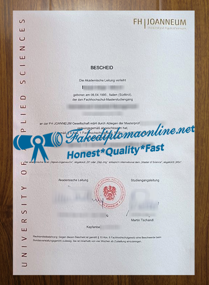 Fachhochschule Joanneum diploma