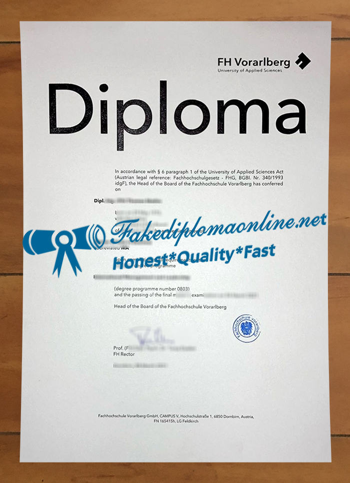 Fachhochschule Vorarlberg degree