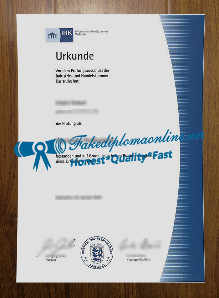 IHK Karlsruhe Urkunde