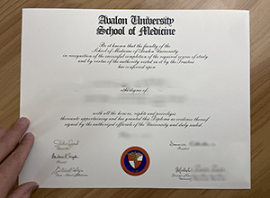 Avalon University School of Medicine diploma