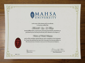 MAHSA University diploma