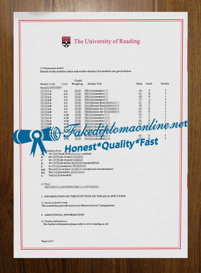 University of Reading transcript