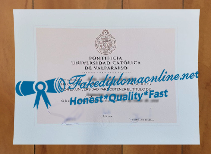 Pontificia Universidad Católica de Valparaíso diploma