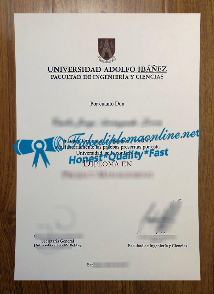 Universidad Adolfo Ibáñez diploma