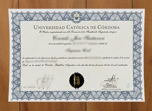 Catholic University of Córdoba diploma