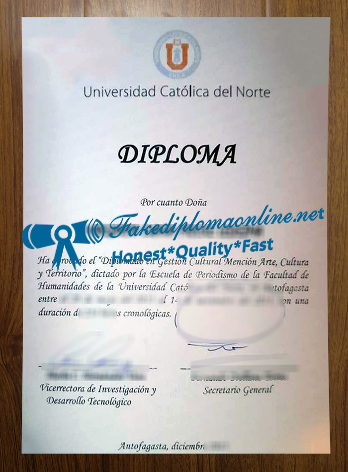 Universidad Católica del Norte diploma