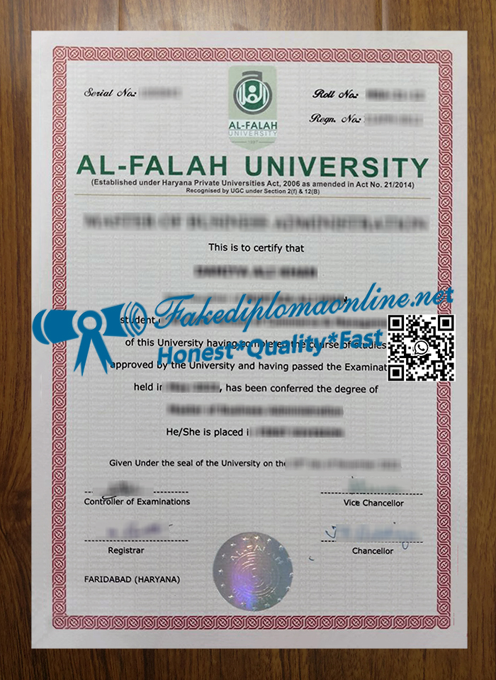 Al-Falah University degree