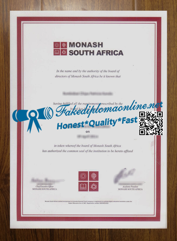 Monash South Africa degree