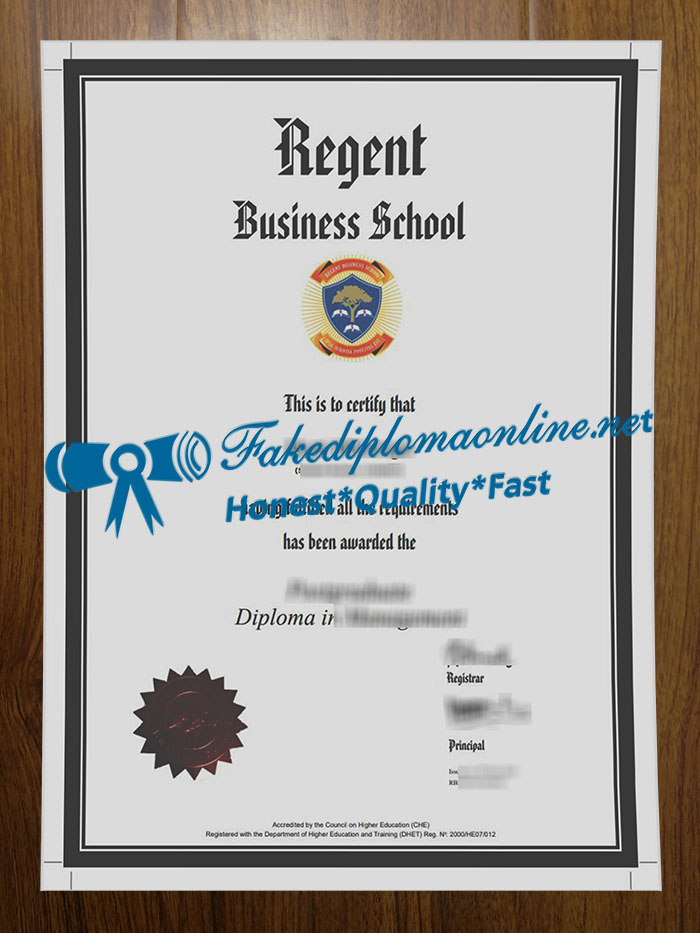 Regent Business School diploma