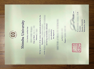 Shinshu University diploma