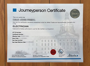 Alberta Journeyperson certificate