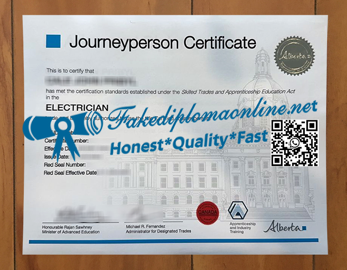 Alberta Journeyperson certificate