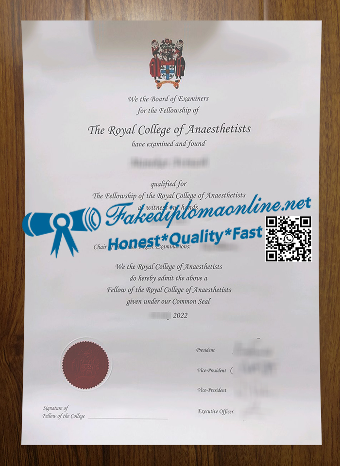 FRCA certificate