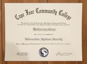 Cape Fear Community College diploma