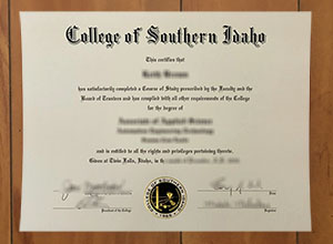 College of Southern Idaho diploma