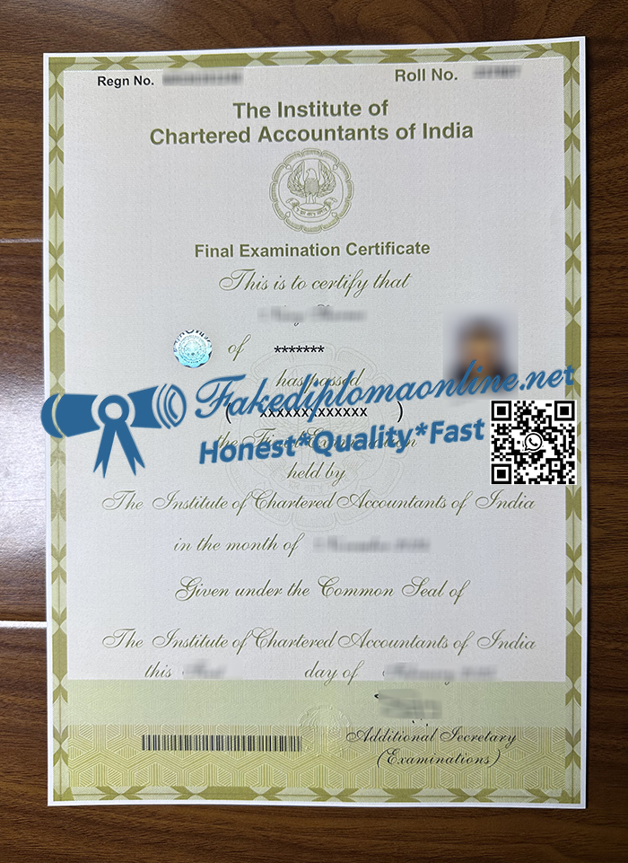 Institute of Chartered Accountants of India certificate