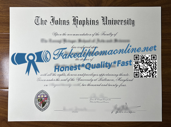 Johns Hopkins University diploma